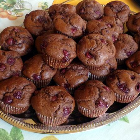 Csokis meggyes muffin